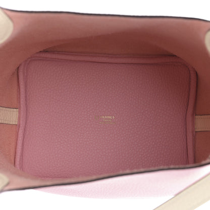 Hermes Taurillon Clemence Picotin Lock 18 PM Rose Sakura Nata 5 of 8