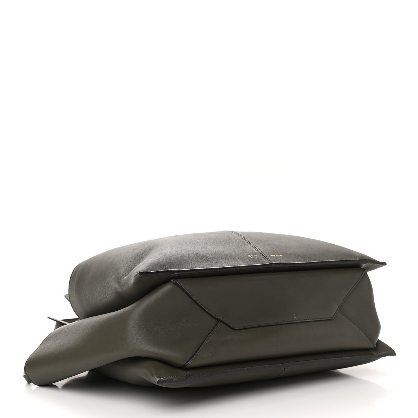 Smooth Calfskin Medium Tri-Fold Bag Khaki