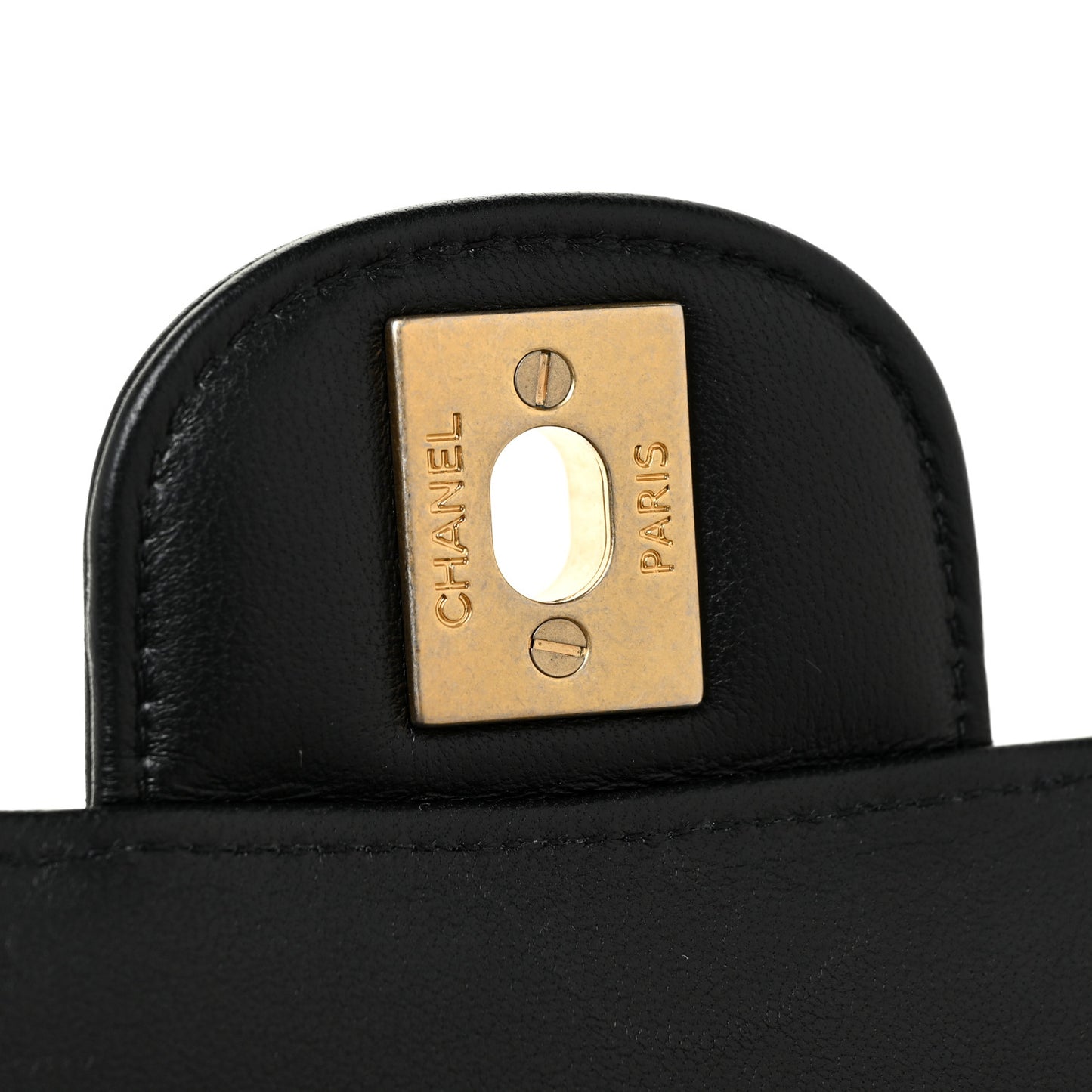 Lambskin Geometric Patchwork Mini Flap Black White