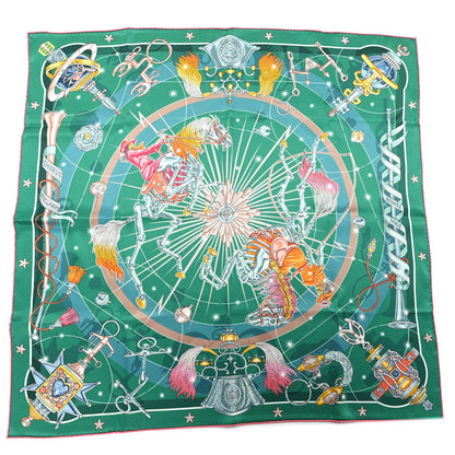 Hermes Silk Chorus Stellarum Scarf 70 Vert Vif Rose Multicolor 2 of 5