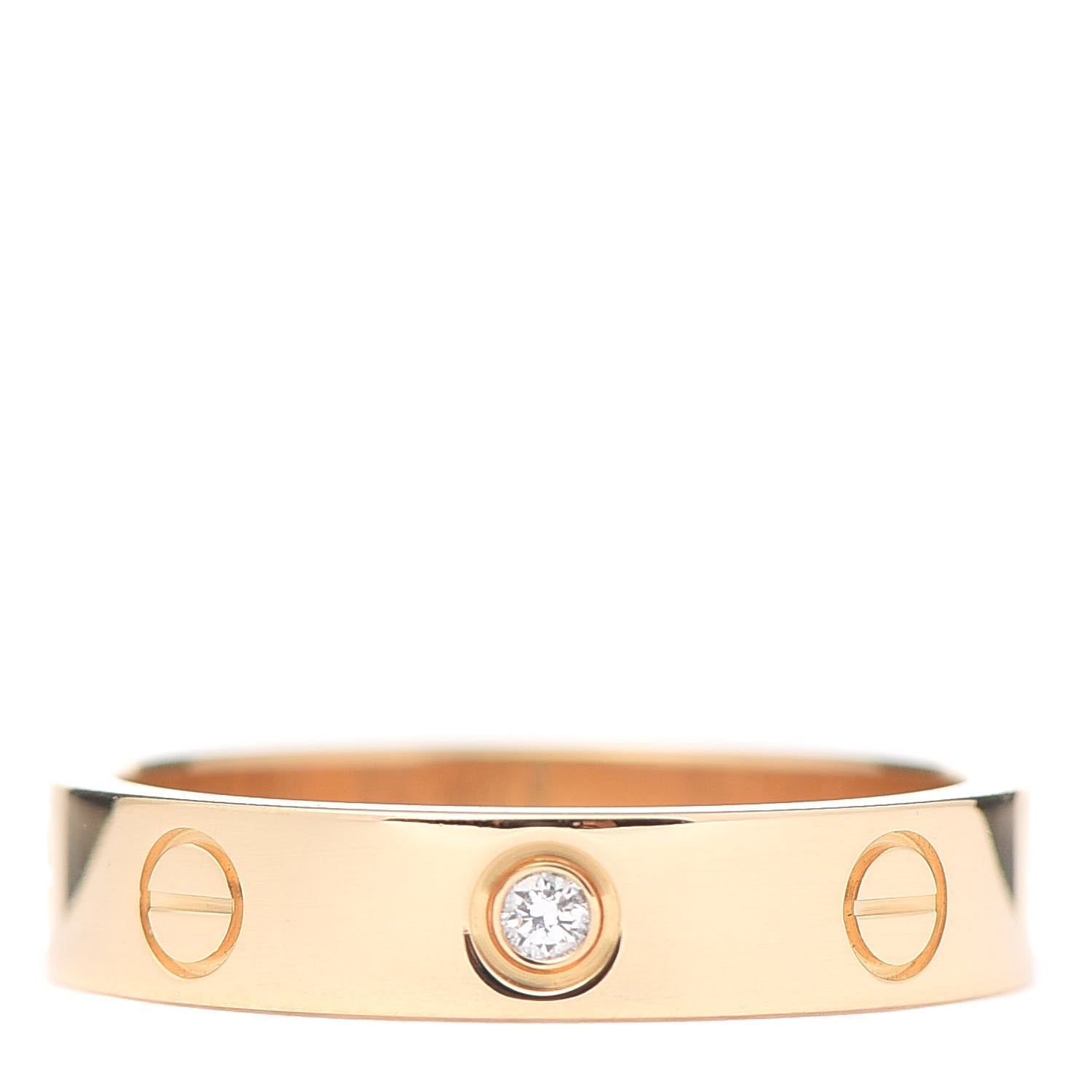 Cartier 18K Yellow Gold Diamond 4mm LOVE Wedding Band Ring 52 6 2 of 8