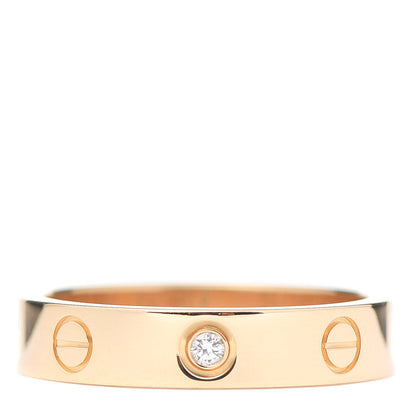 Cartier 18K Yellow Gold Diamond 4mm LOVE Wedding Band Ring 52 6 2 of 8