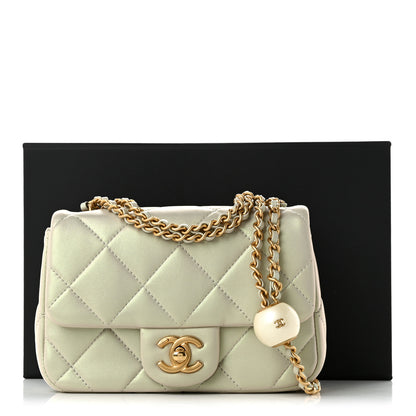 Chanel Pearly Lambskin Pearl Quilted Mini Flap Ivory 12 of 12