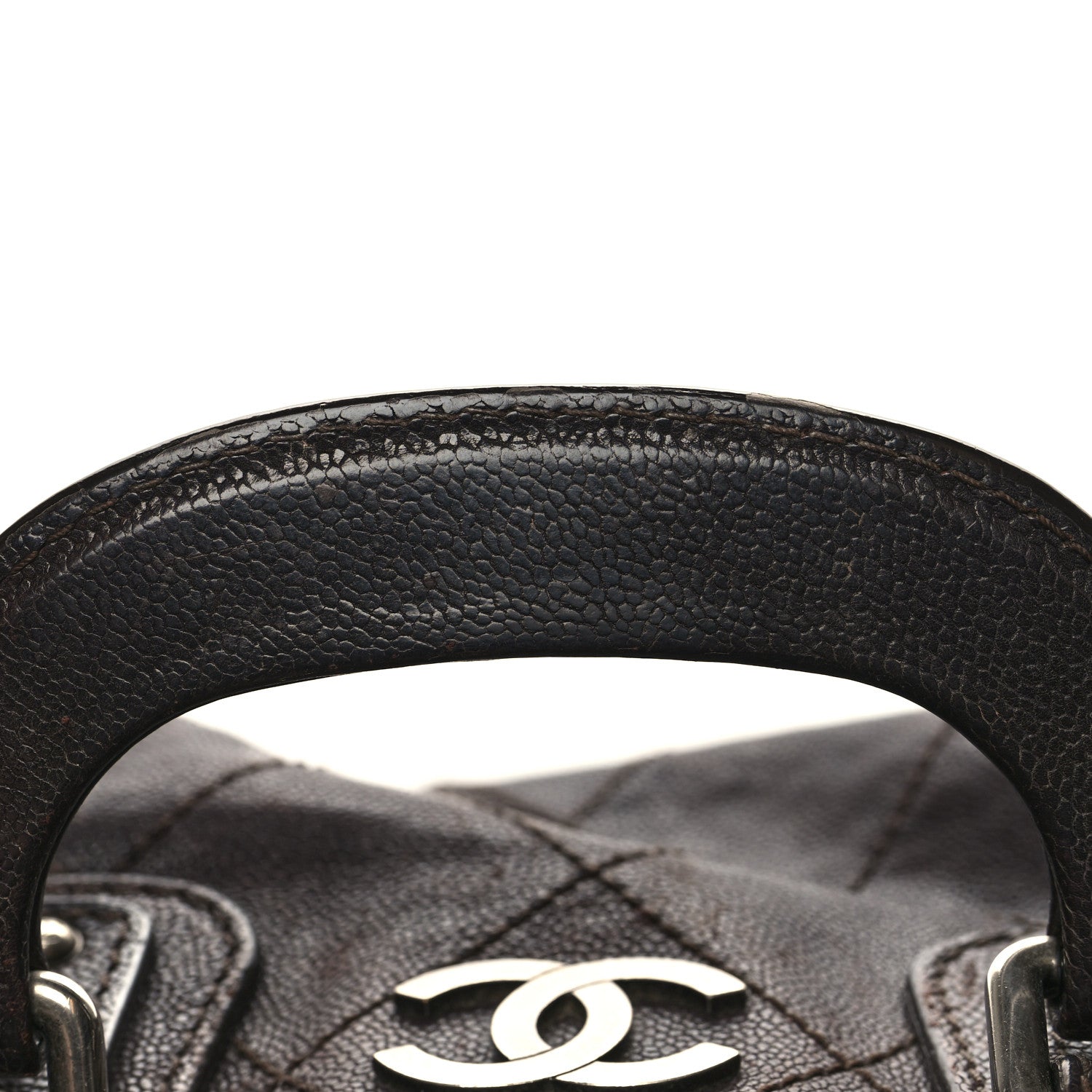 Chanel Caviar Quilted Bowler Tote Brown 13 of 15