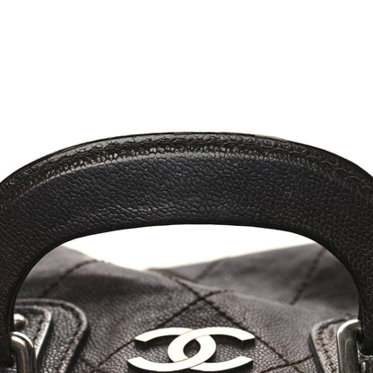Chanel Caviar Quilted Bowler Tote Brown 13 of 15