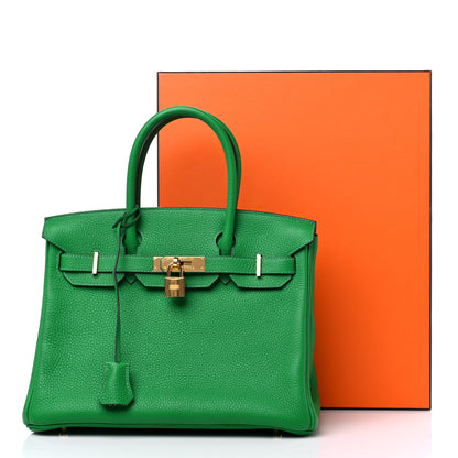 Hermes Taurillon Clemence Birkin 30 Bamboo 13 of 13