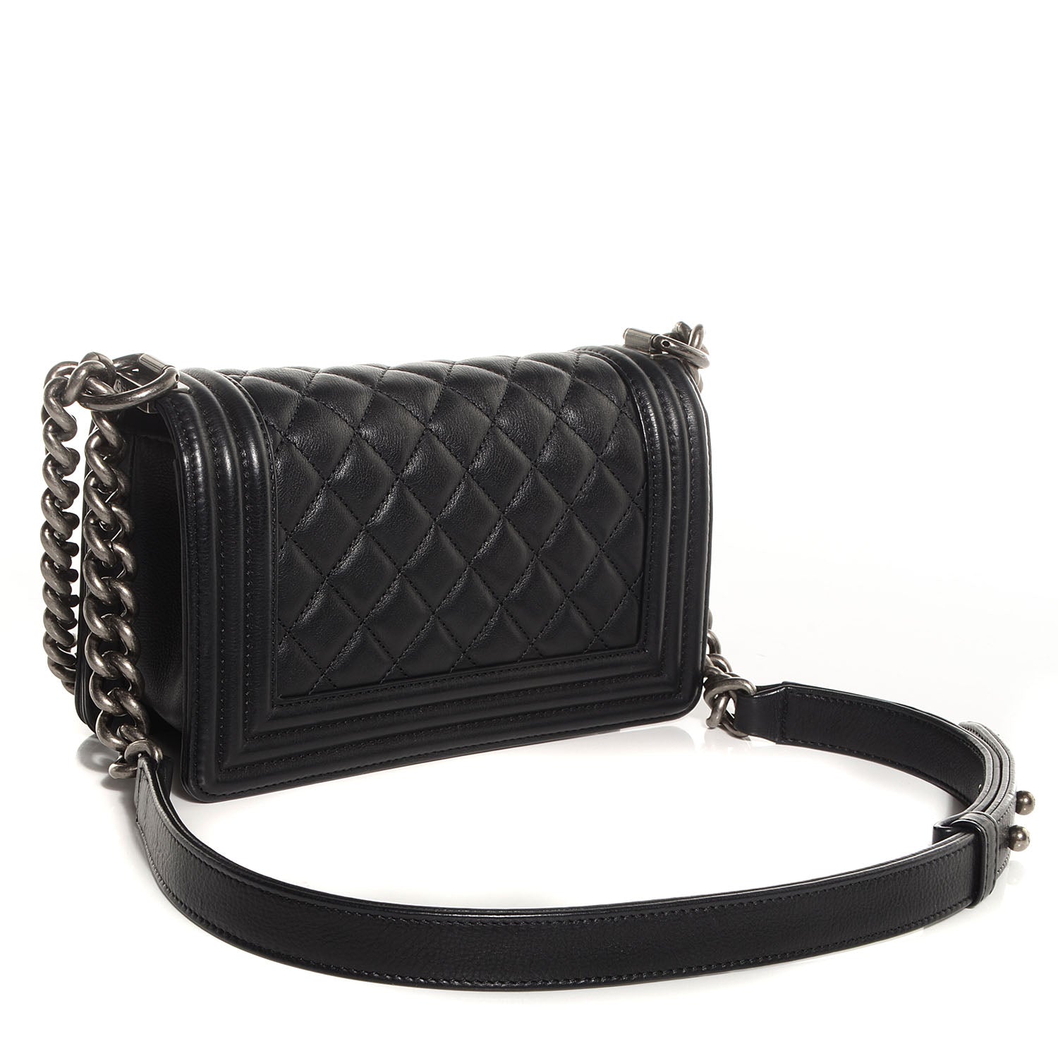 Chanel Metallic Calfskin Quilted Small Boy Flap Black 3 of 9