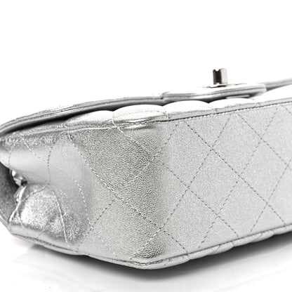 Chanel Metallic Lambskin Quilted Mini Rectangular Flap Silver 8 of 9