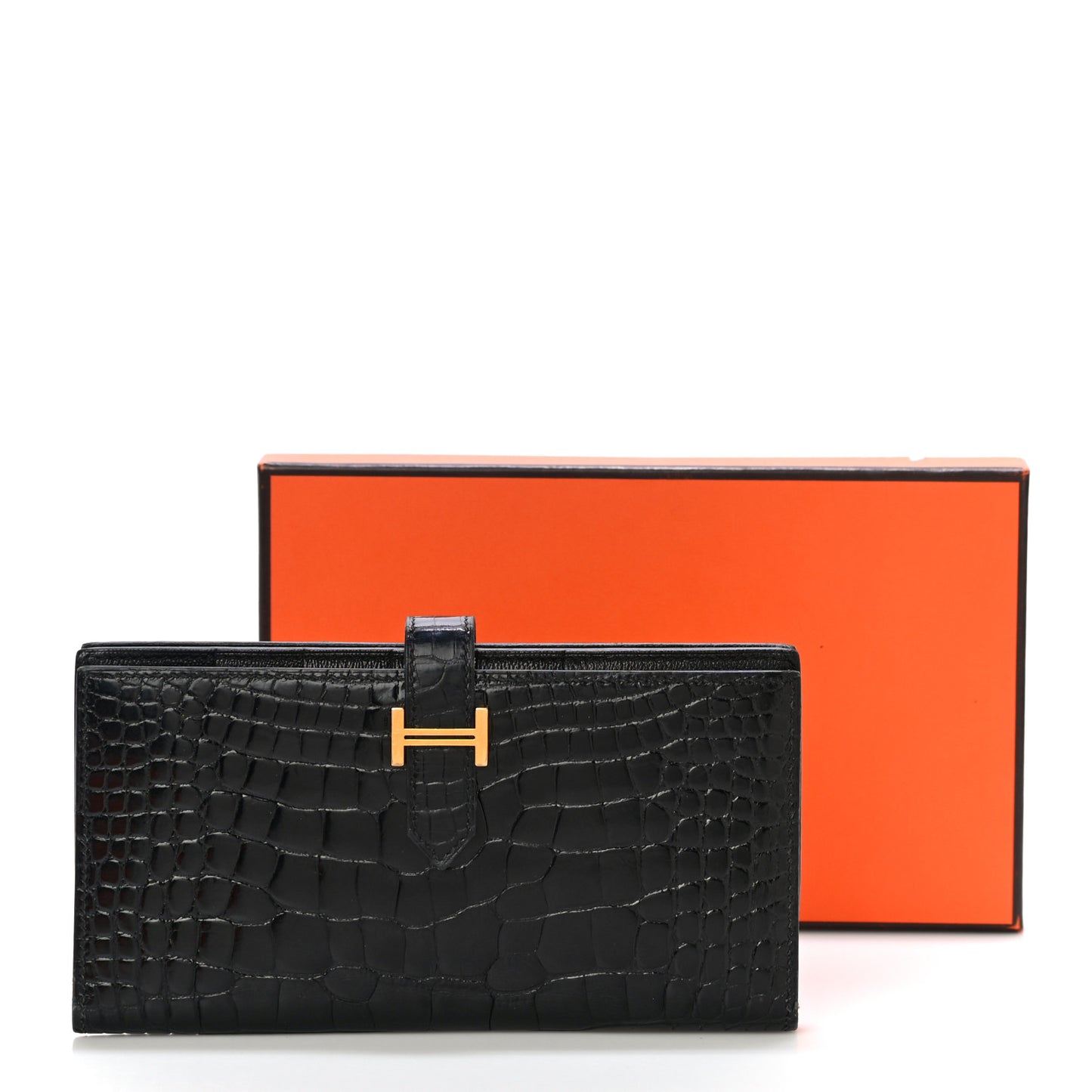 Shiny Alligator Bearn Wallet Black