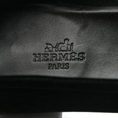 Hermes Velvet Womens Paris Loafers 40 Black 7 of 9