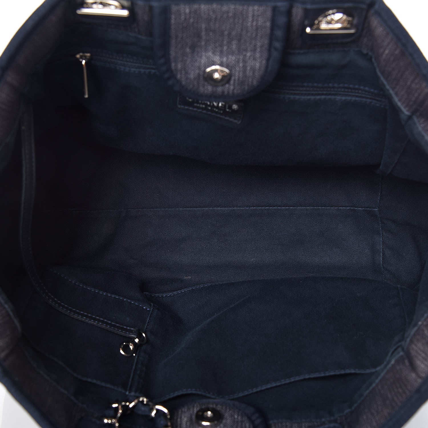 Chanel Denim Large Deauville Tote Dark Blue 8 of 10