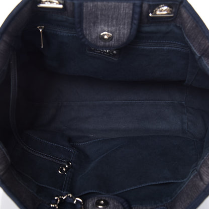 Chanel Denim Large Deauville Tote Dark Blue 8 of 10