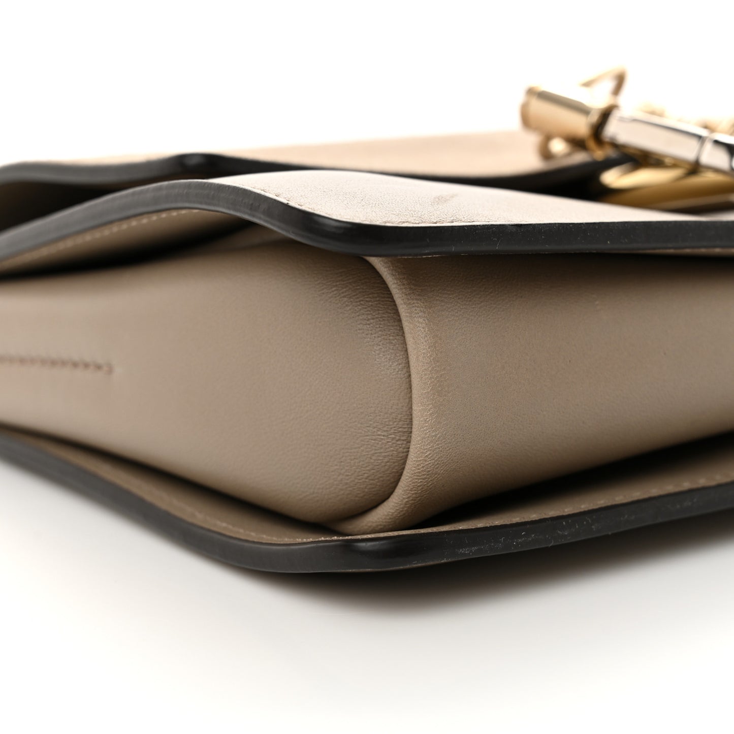 Suede Calfskin Small Faye Shoulder Bag Motty Grey