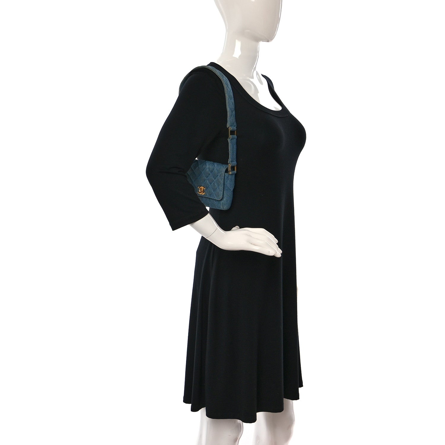 Chanel Denim Quilted Mini Flap Blue 2 of 12