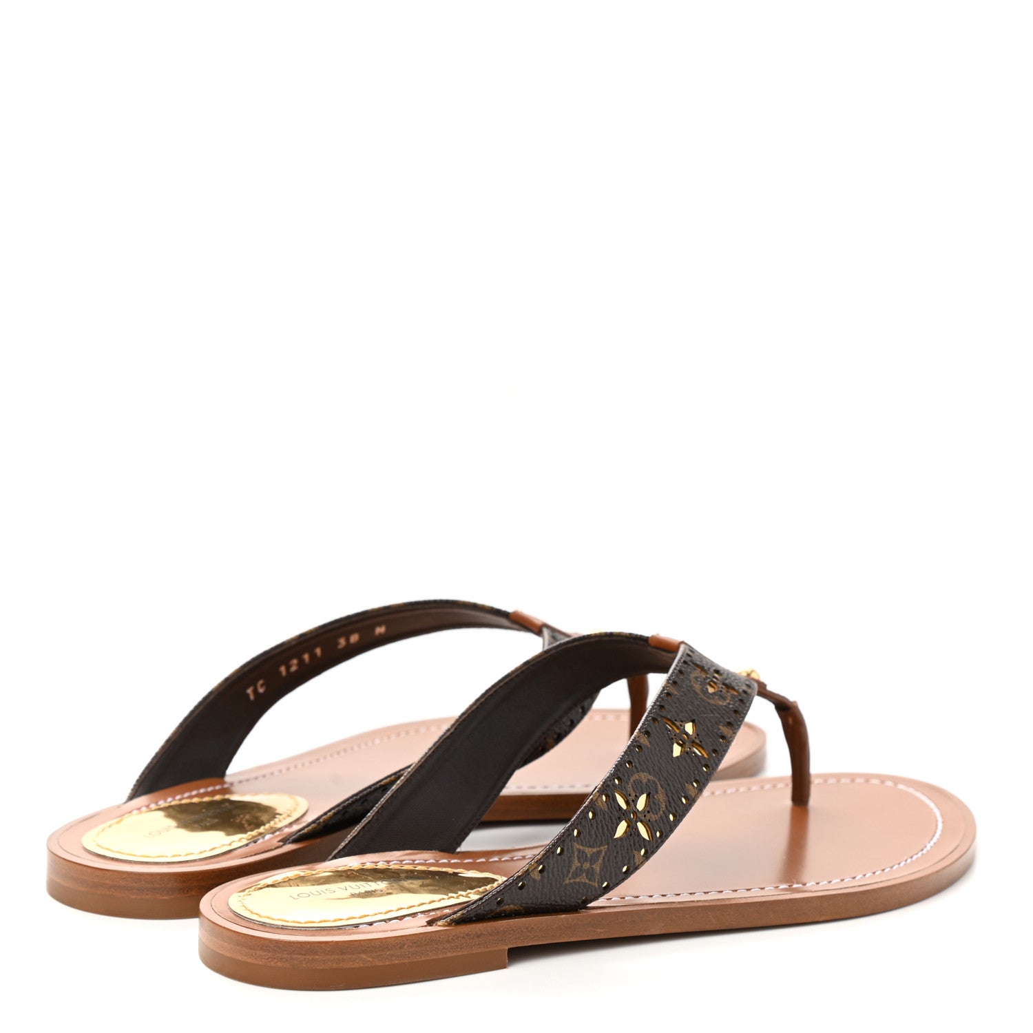Louis Vuitton Monogram Sunny Flat Thong Sandals 38 Brown 4 of 8