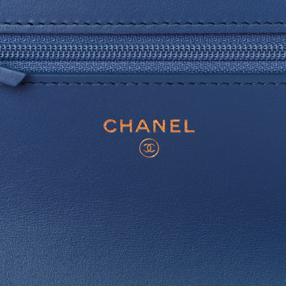 Chanel Denim Quilted Chanel 19 Wallet On Chain WOC Blue 6 of 12