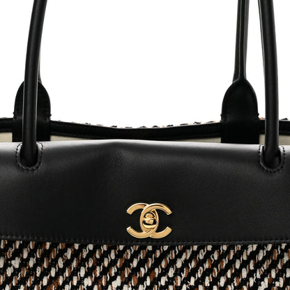 Chanel Tweed Calfskin Urban Essentials Small Shopping Bag Black Multicolor 8 of 10