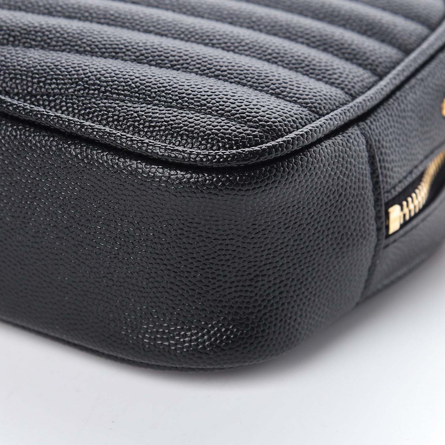 Saint Laurent Grain De Poudre Matelasse Monogram Mini Lou Camera Bag Black 9 of 10