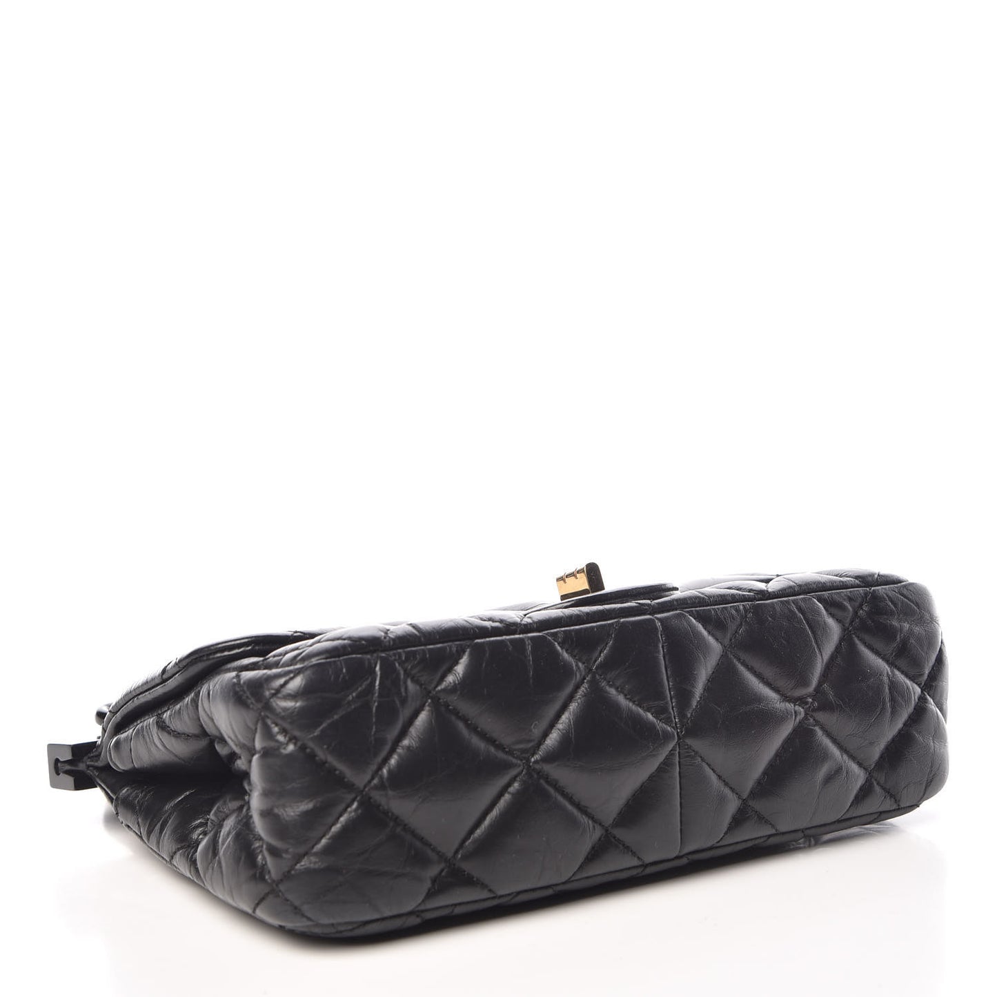 Aged Calfskin Quilted 2.55 Reissue Mini Hanger Flap Black