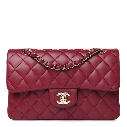 Chanel Lambskin Quilted Small Double Flap Burgundy 1 of 11