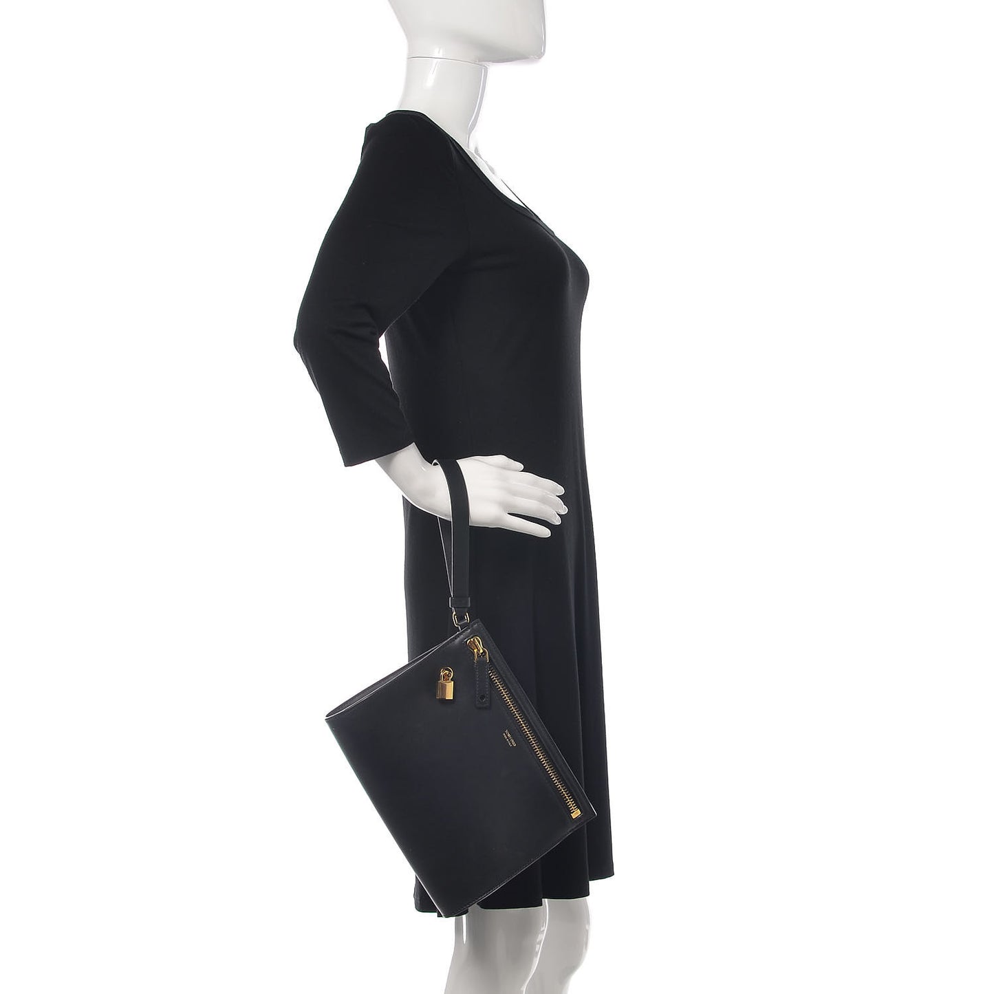 Smooth Calfskin Alix Wristlet Black