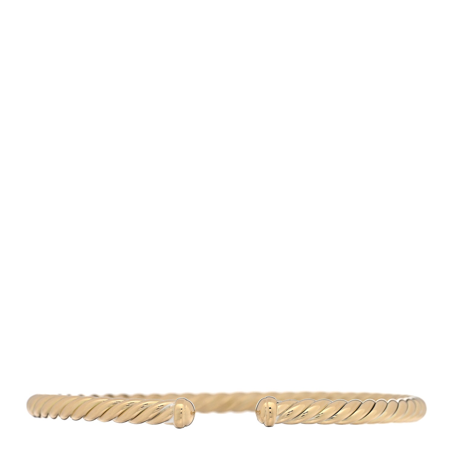 David Yurman 18K Yellow Gold 4mm Cablespira Flex Bracelet 1 of 3