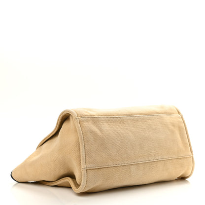 Chanel Canvas Medium Deauville Tote Beige Black 3 of 9