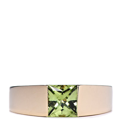 Cartier 18K Yellow Gold Peridot 6mm Tank Ring 50 5.25 1 of 4