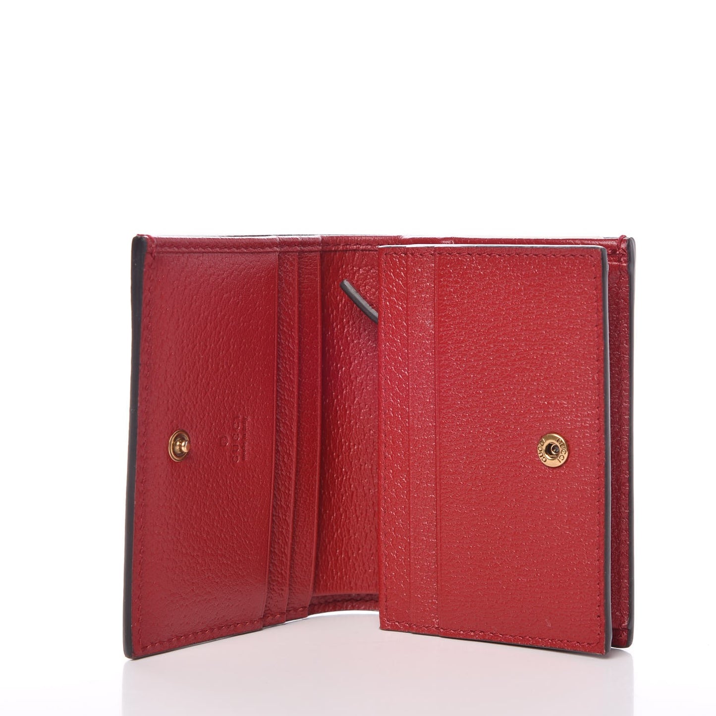GG Supreme Monogram Queen Margaret Card Case Red