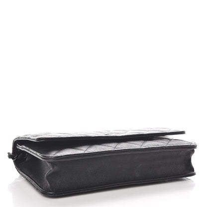 Chanel Crumpled Calfskin Quilted Wallet On Chain WOC So Black 4 of 10