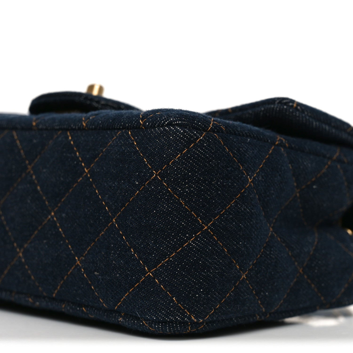 Chanel Denim Quilted Mini Rectangular Flap Dark Blue 10 of 11