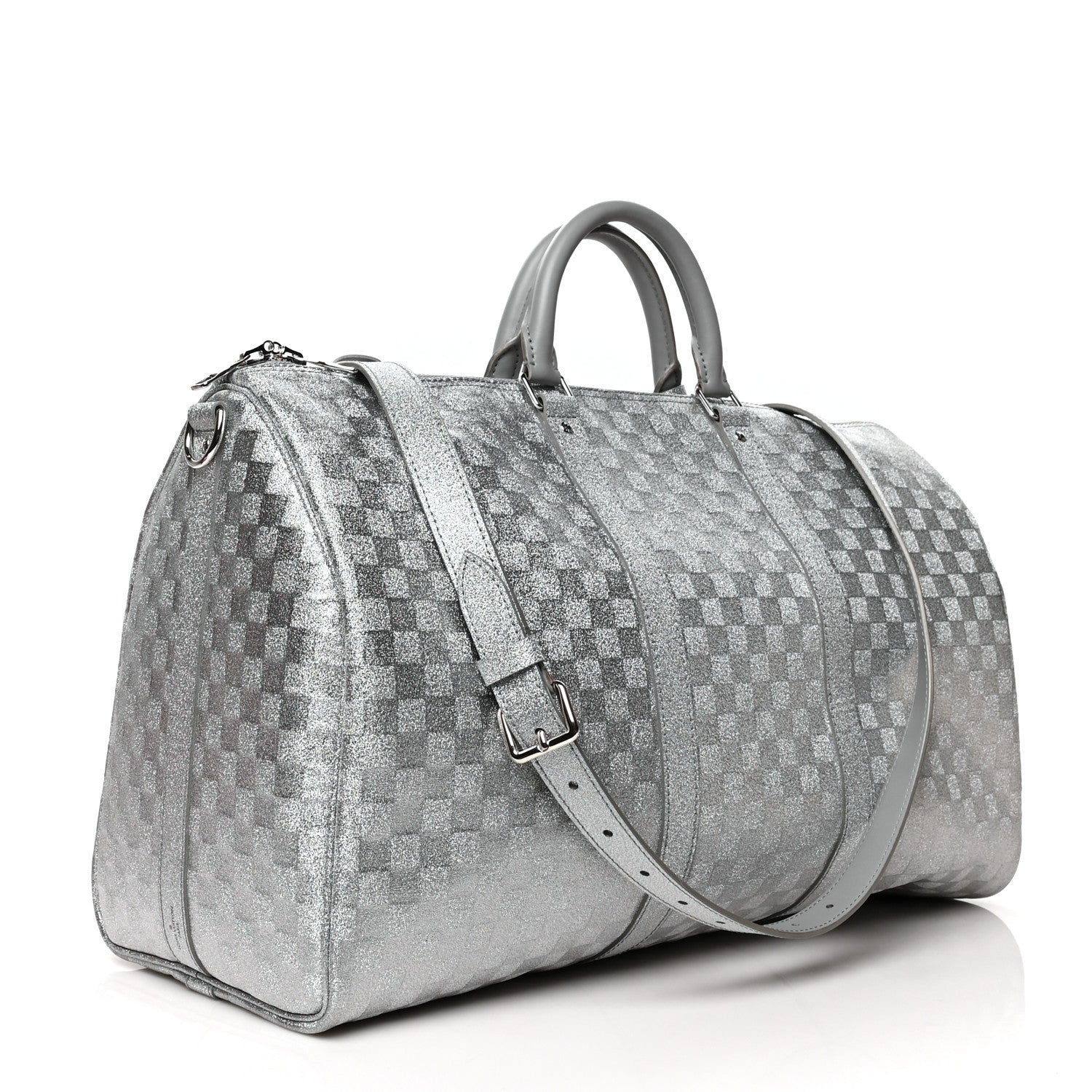 Louis Vuitton Damier Glitter Keepall Bandouliere 50 Silver 3 of 11