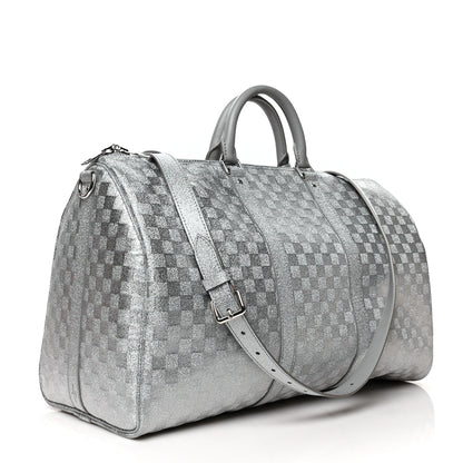 Louis Vuitton Damier Glitter Keepall Bandouliere 50 Silver 3 of 11