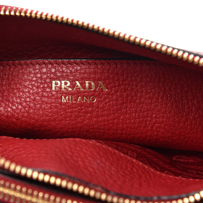 Prada Vitello Phenix Double Zip Crossbody Bag Scarlatto 7 of 10