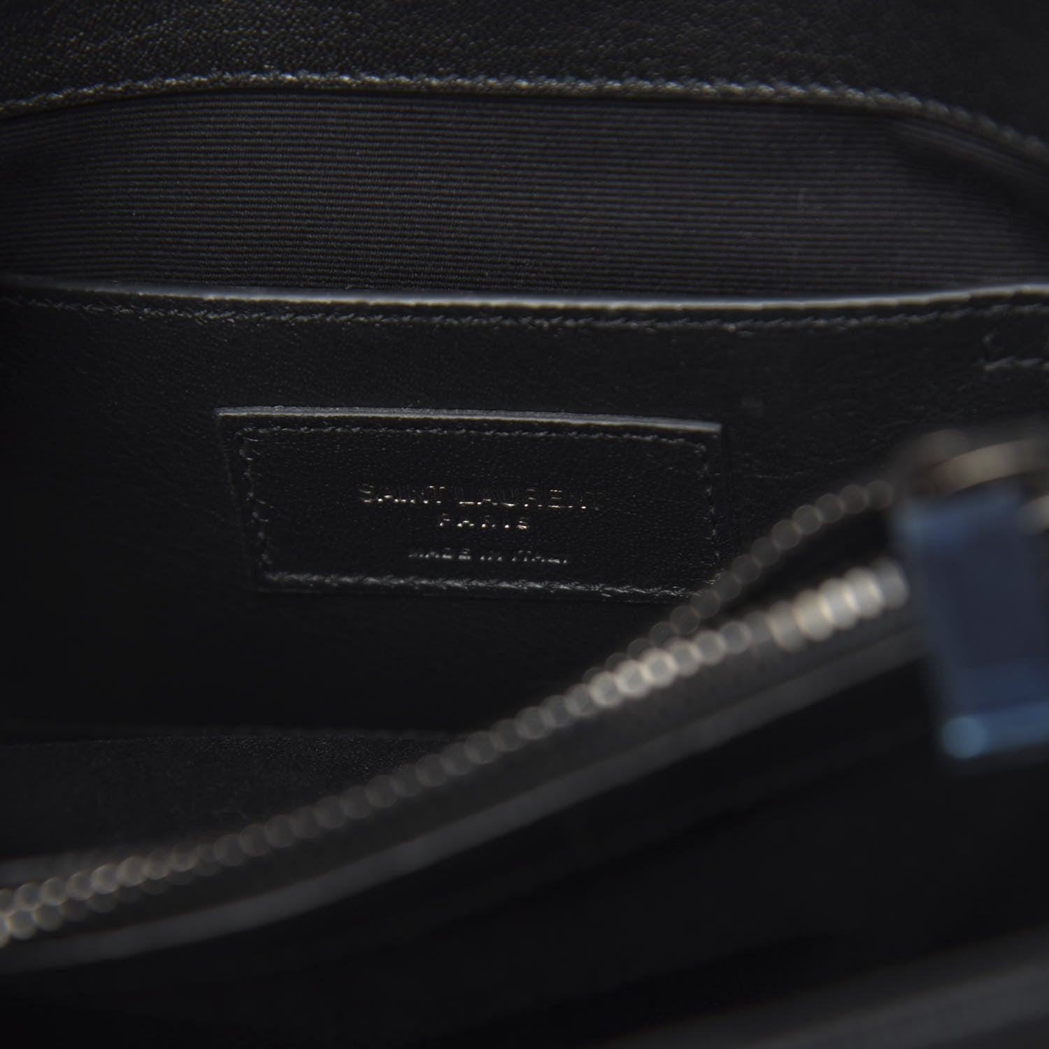 Saint Laurent Sheepskin Matelasse Chevron Monogram Medium College Bag Black 6 of 9