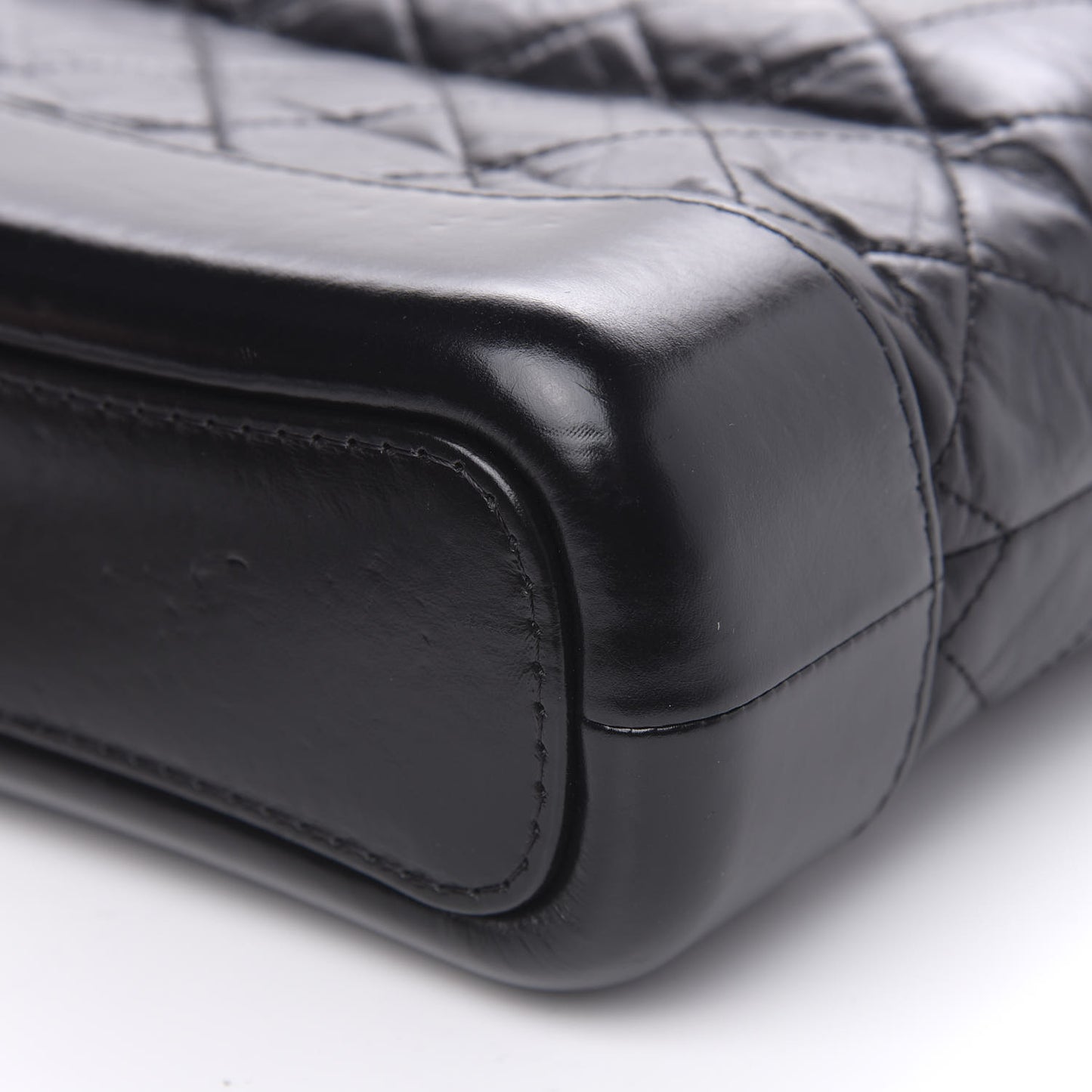 Aged Calfskin Quilted Small Gabrielle Hobo Black