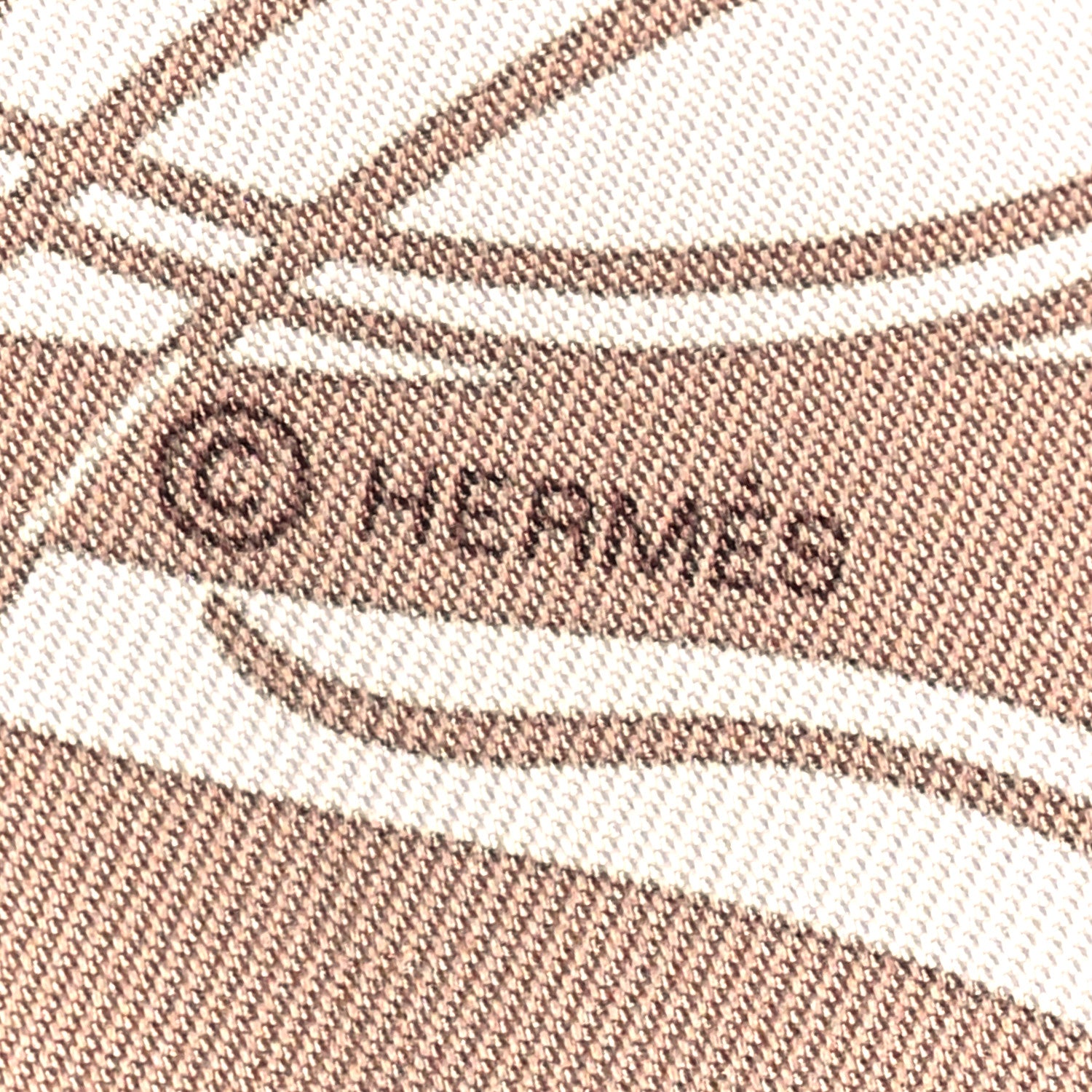 Hermes Silk Ex-Libris Twilly Beige White Caramel 4 of 4