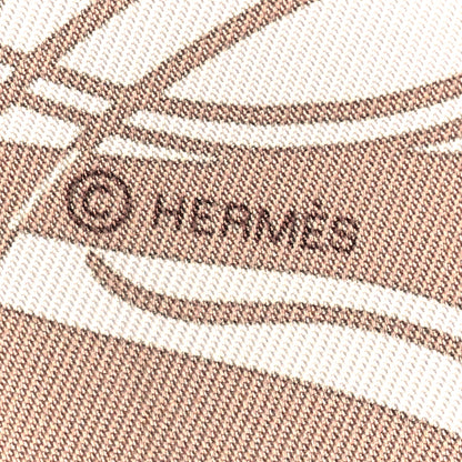 Hermes Silk Ex-Libris Twilly Beige White Caramel 4 of 4