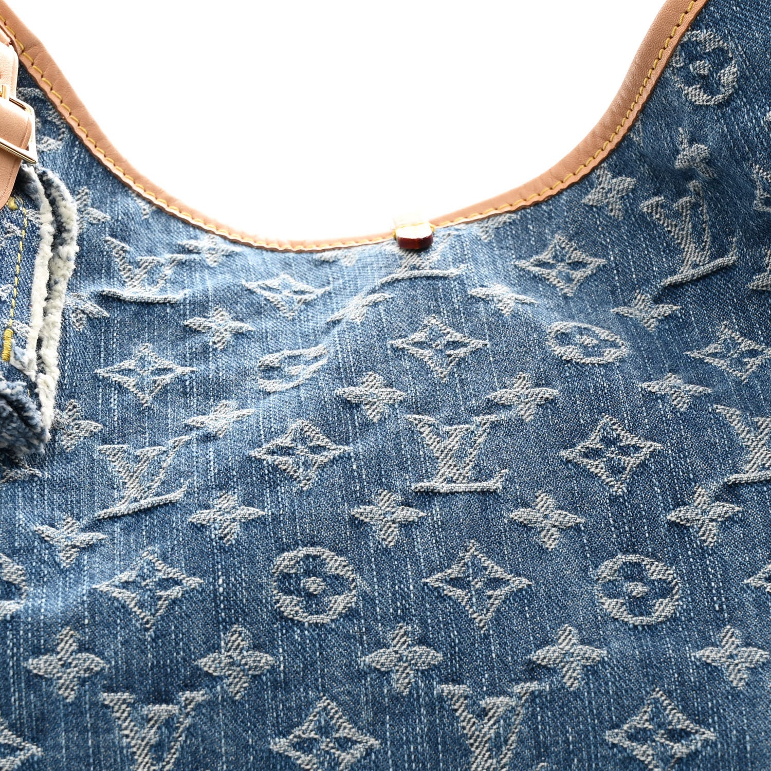 Louis Vuitton Monogram Denim CarryAll MM Blue 7 of 9