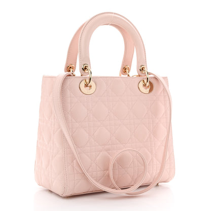 Christian Dior Lambskin Cannage Medium Lady Dior Light Pink 3 of 10