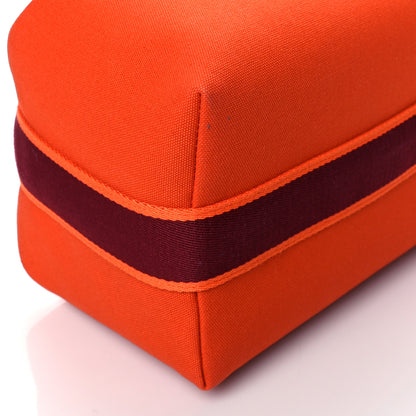 Hermes Canvas Large Bride-A-Brac Pouch Orange Feu Burgundy 8 of 9