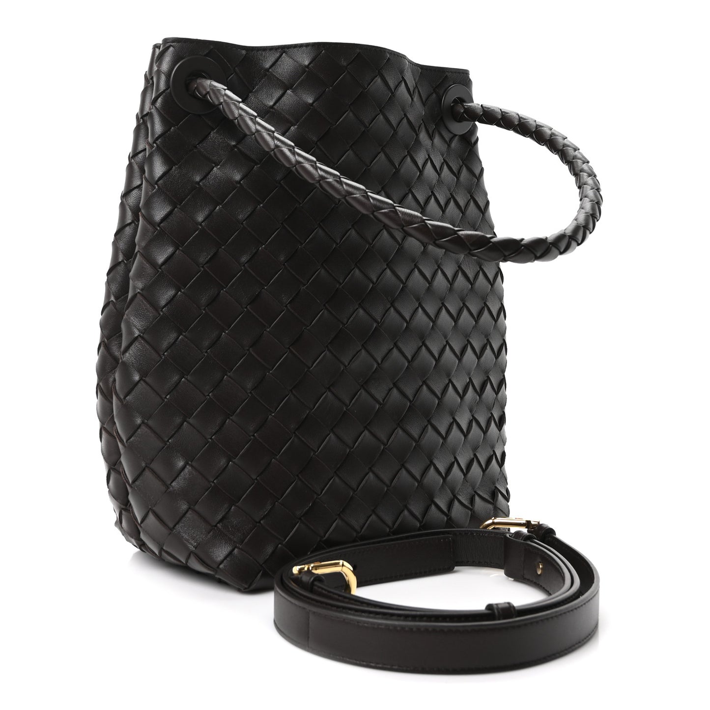 Nappa Intrecciato Small Andiamo Bucket Bag Fondant