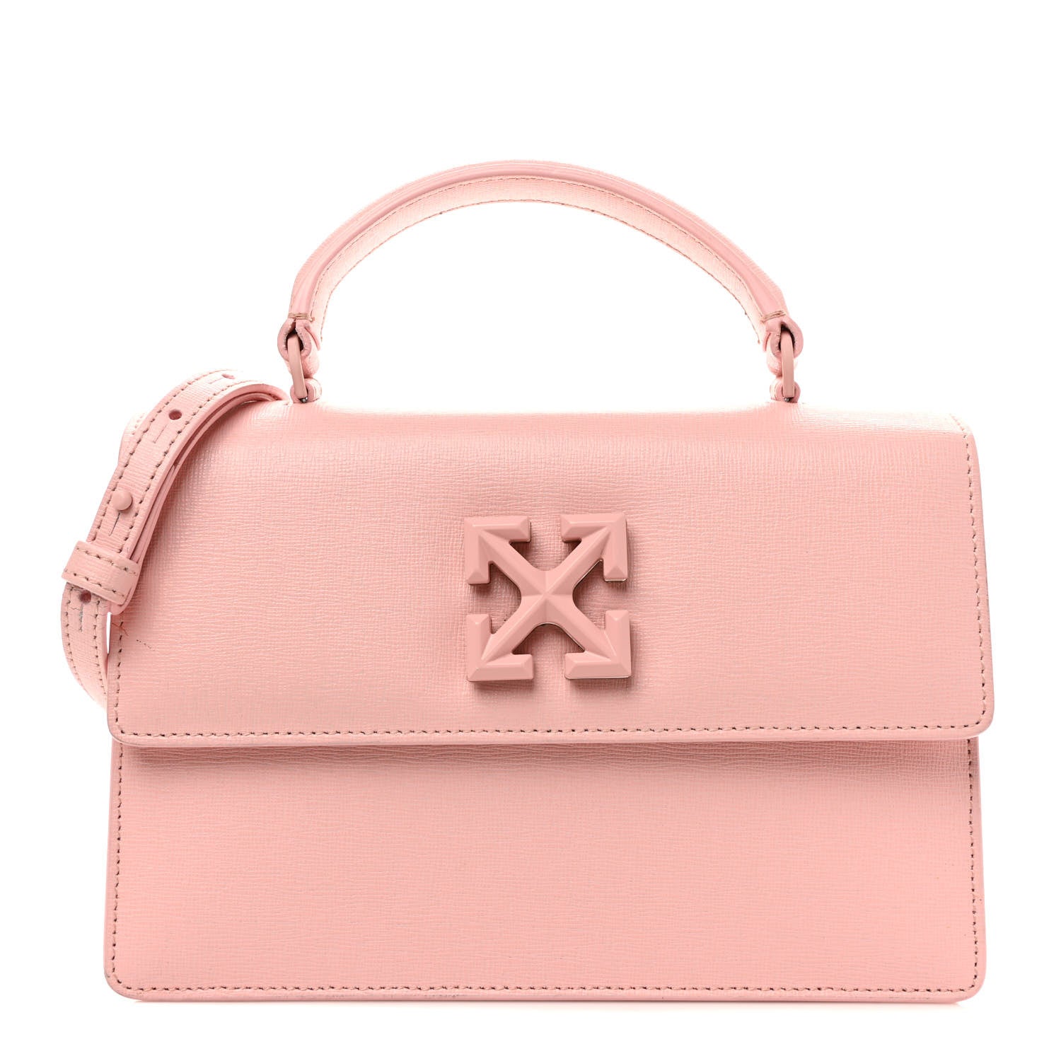 Off-White Saffiano Jitney 1.4 Top Handle Bag Pink 1 of 10
