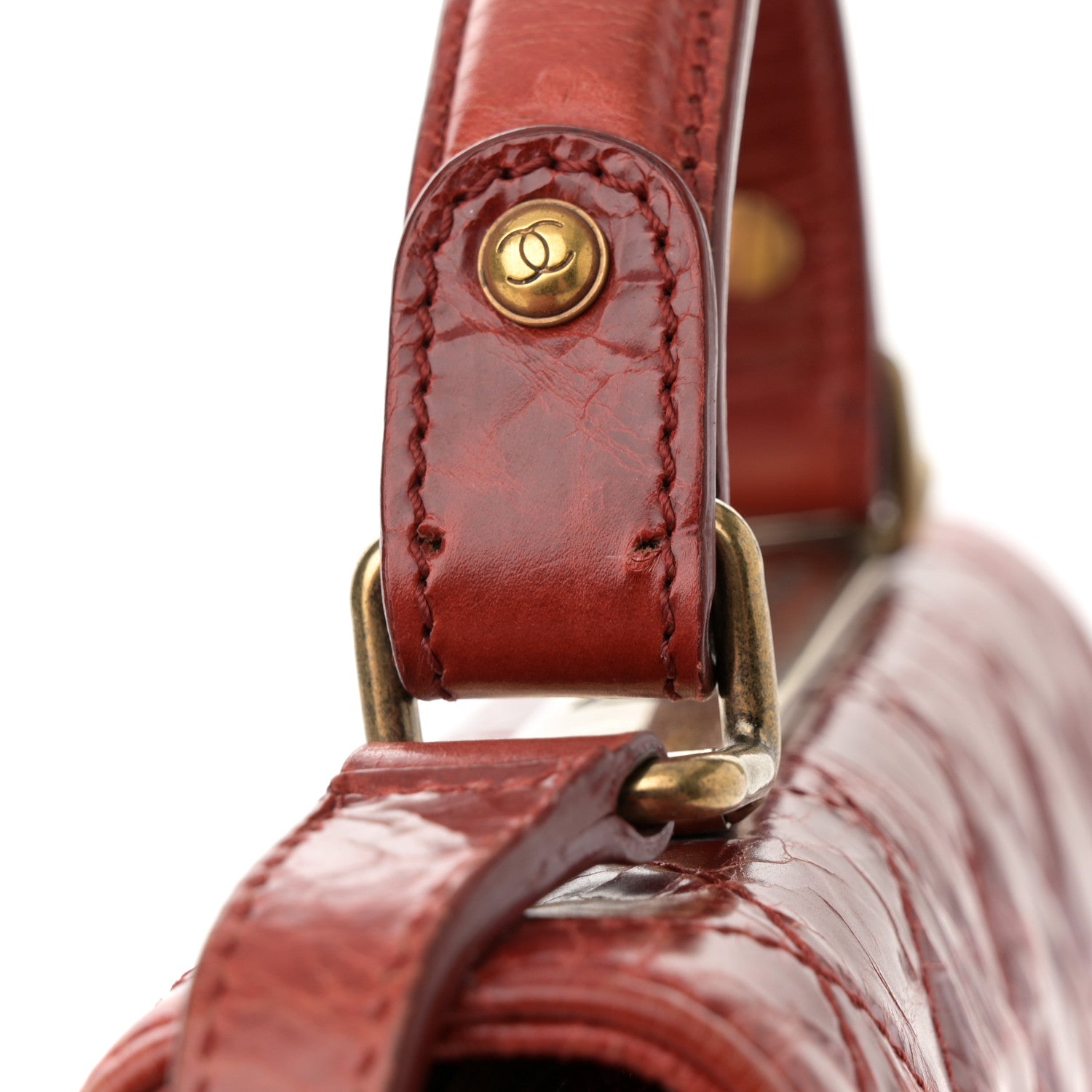 Chanel Glazed Calfskin Quilted Rita Top Handle Flap Red 15 of 15