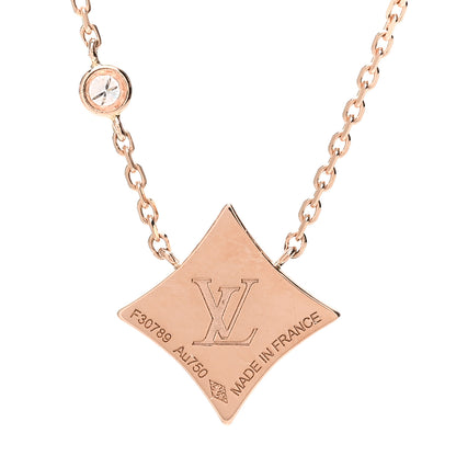 Louis Vuitton 18K Pink Gold Diamond Pink Mother of Pearl Color Blossom BB Star Pendant Necklace 4 of 5