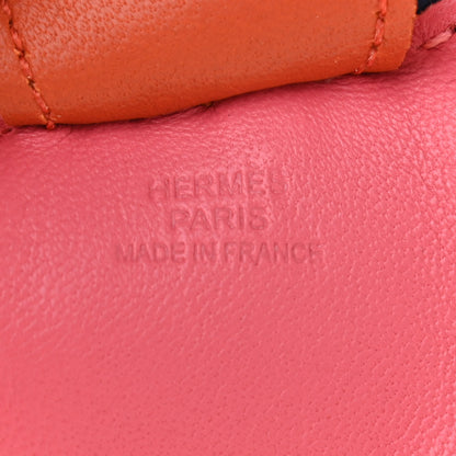 Hermes Milo Lambskin Grigri Rodeo Bag Charm MM Rose Azalee Cornaline Bleu De Malte 3 of 4