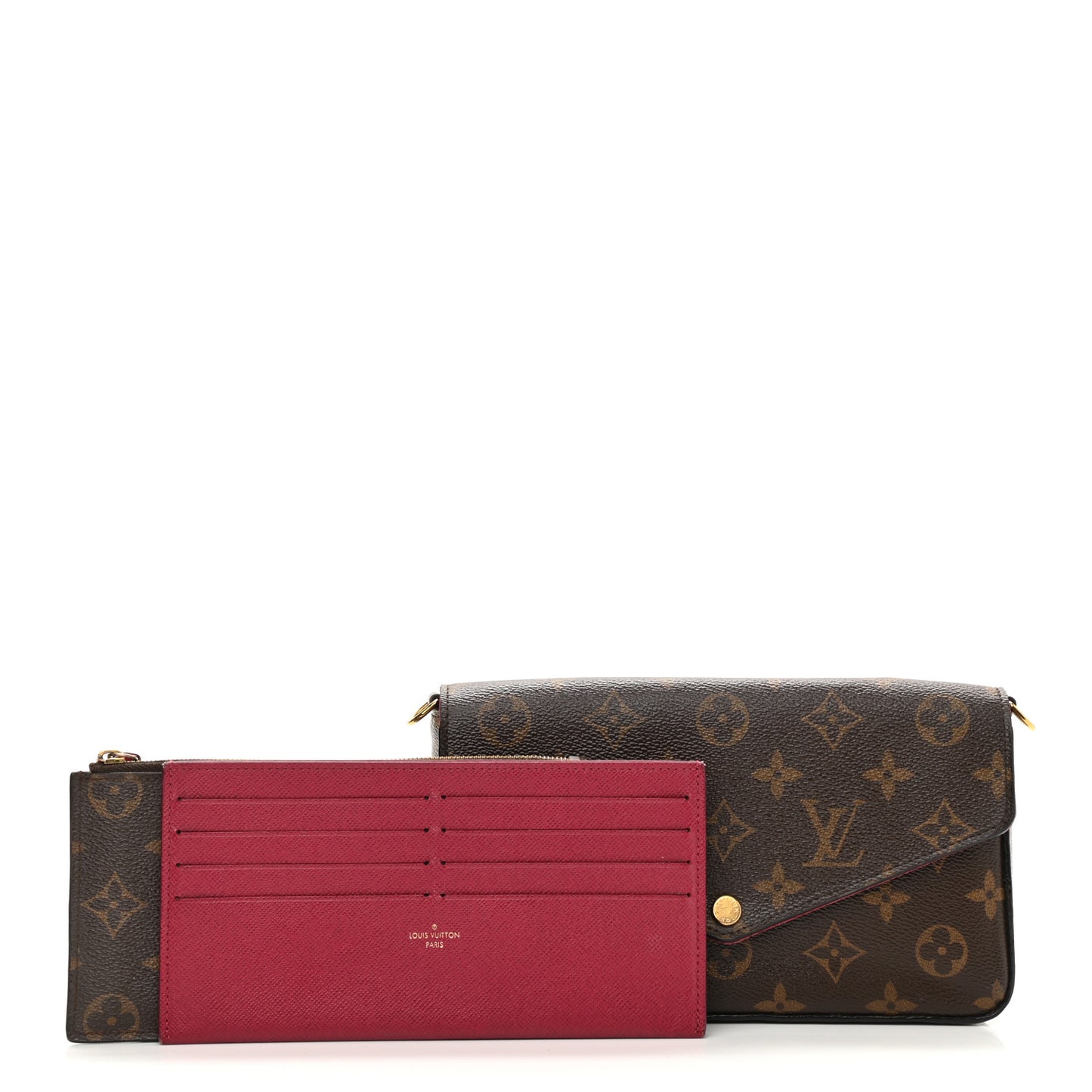 Monogram Pochette Felicie Chain Wallet Fuchsia