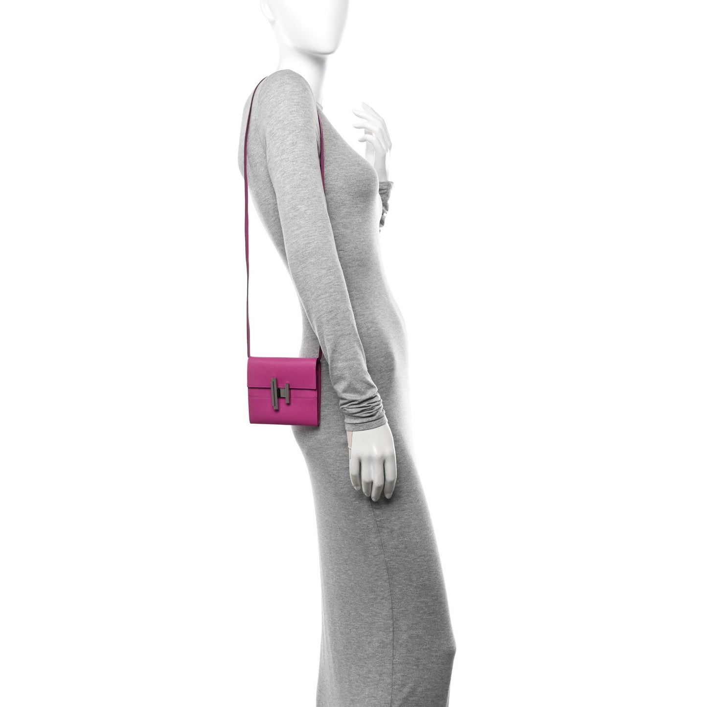 Chevre Mysore Mini Cinhetic Wallet Rose Pourpre