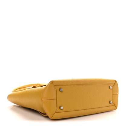 Bottega Veneta Grained Calfskin Maxi Intrecciato Medium Arco Mustard Yellow 4 of 9
