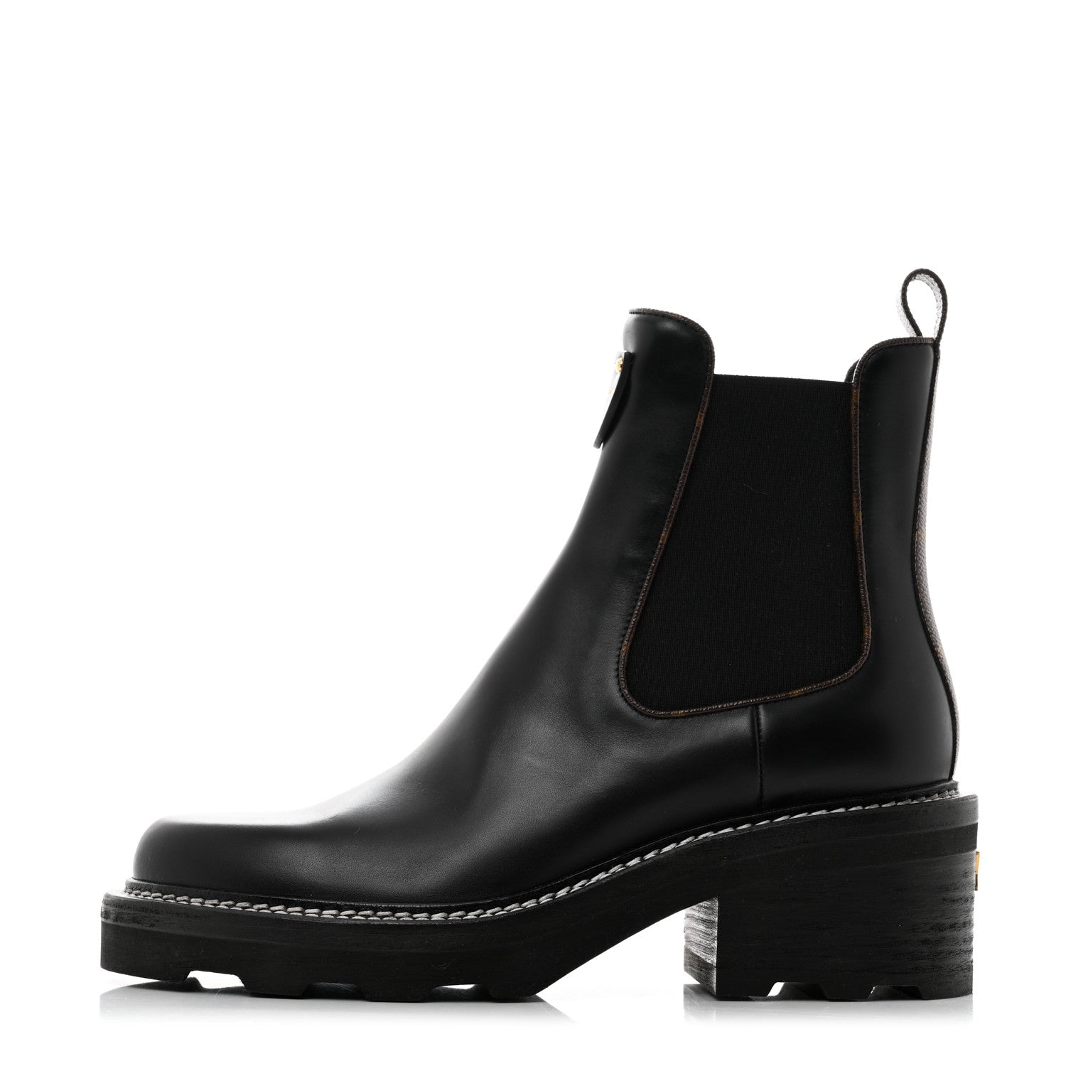 Louis Vuitton Calfskin Monogram Beaubourg Ankle Boots 41 Black 1 of 8